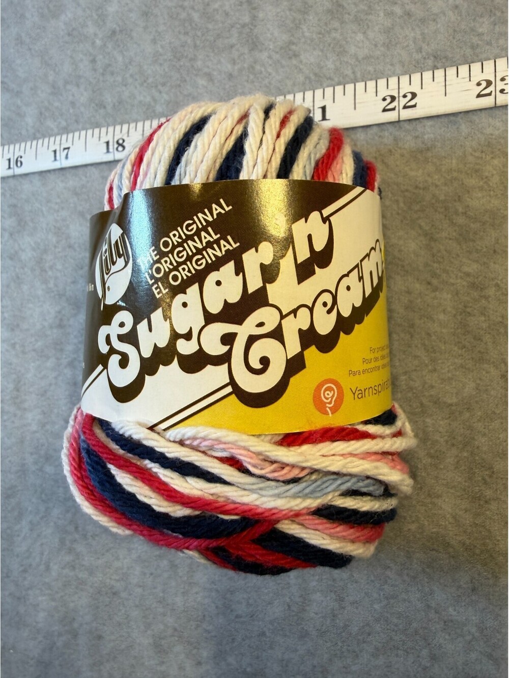 Lily Sugar 'n Cream 100% Cotton Yarn Red White Blue New